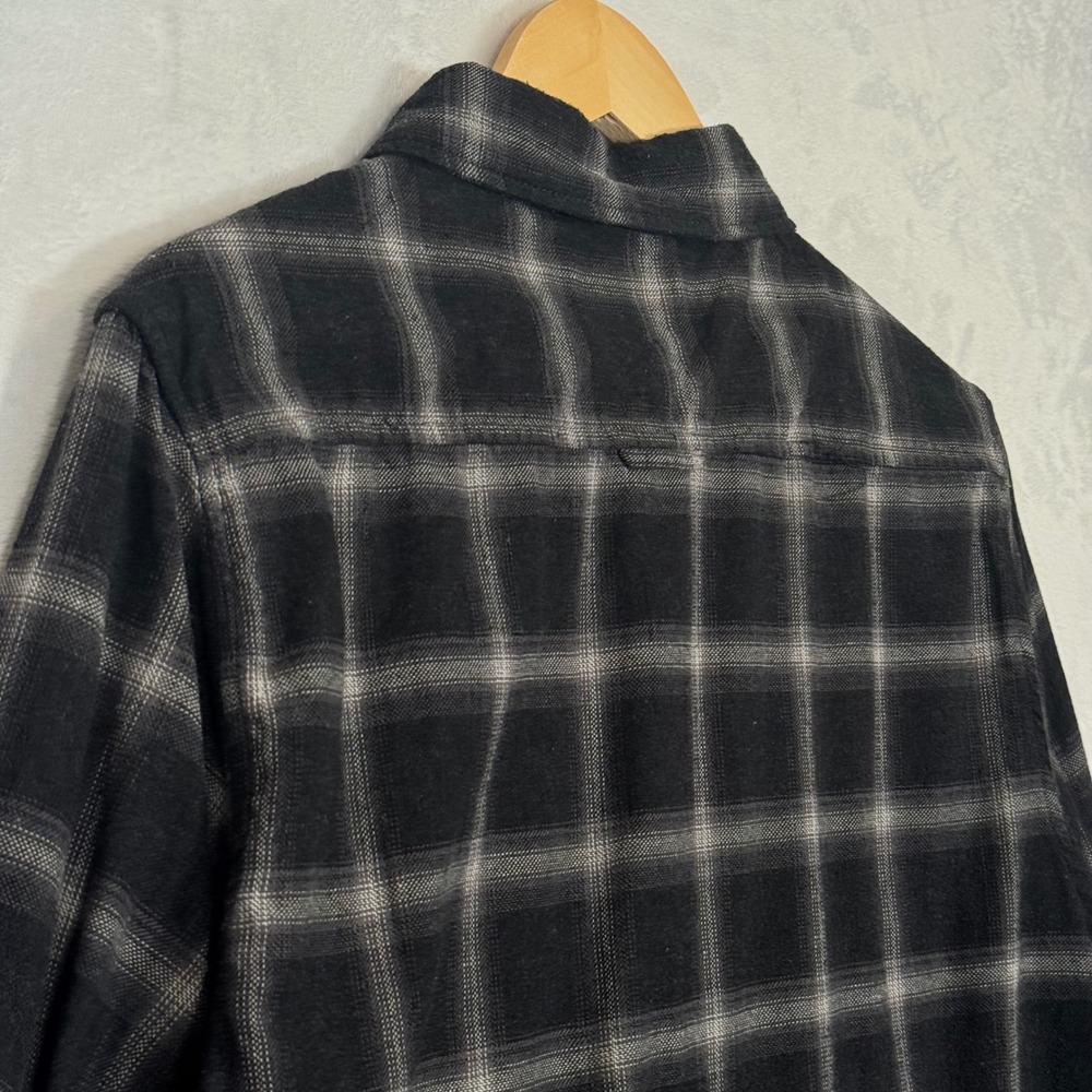 SRK Sunrise Kingdom Grey Plaid Flannel Button Down Shirt Large - Picture 6 of 8